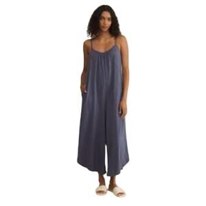 ZSUPPLY Textured Flared Jumpsuit Women’s SZ LG Blue Boho Oversized Breathable